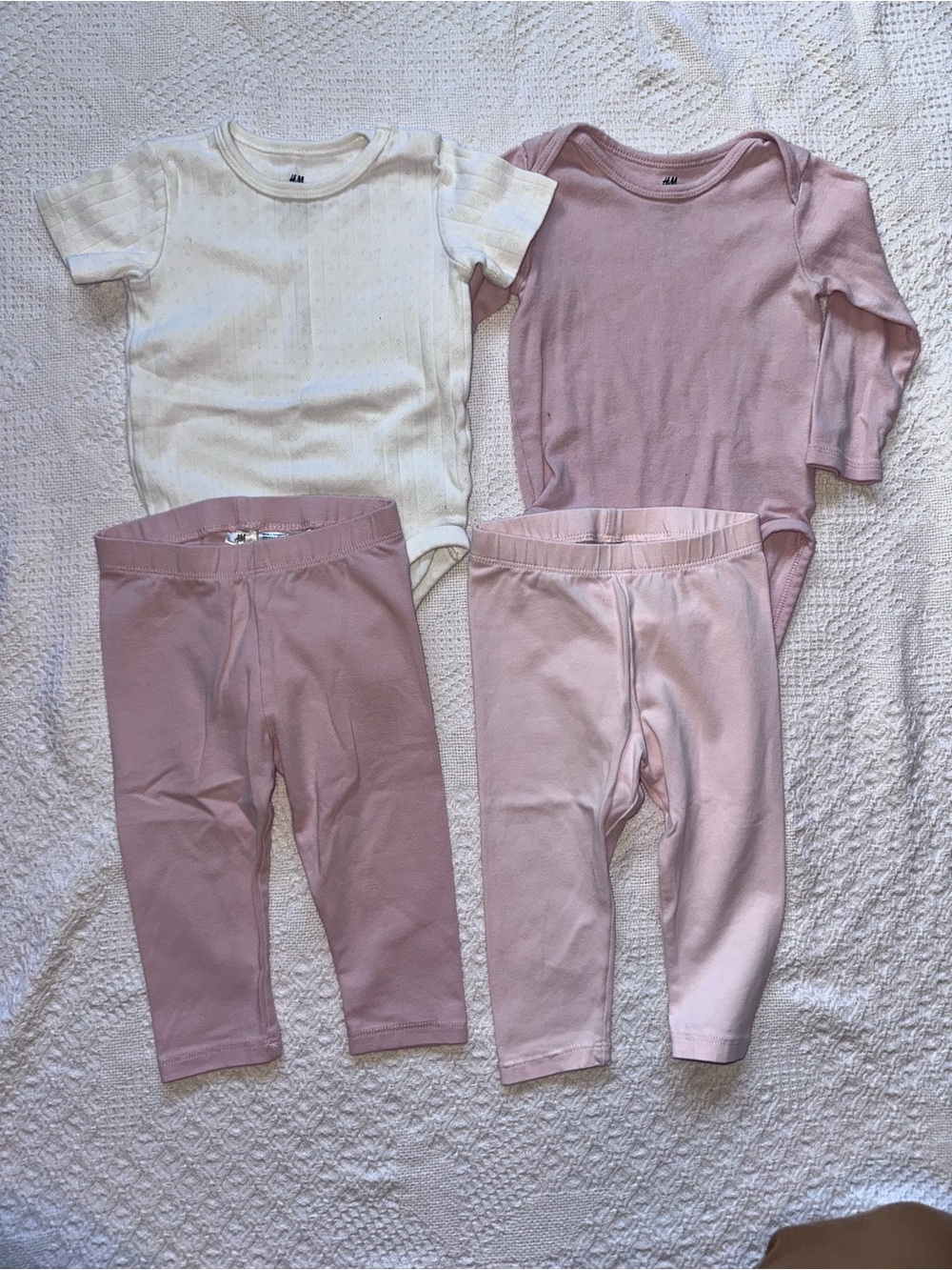 H&M Pink Organic Cotton Baby Bodysuit - Light Pink